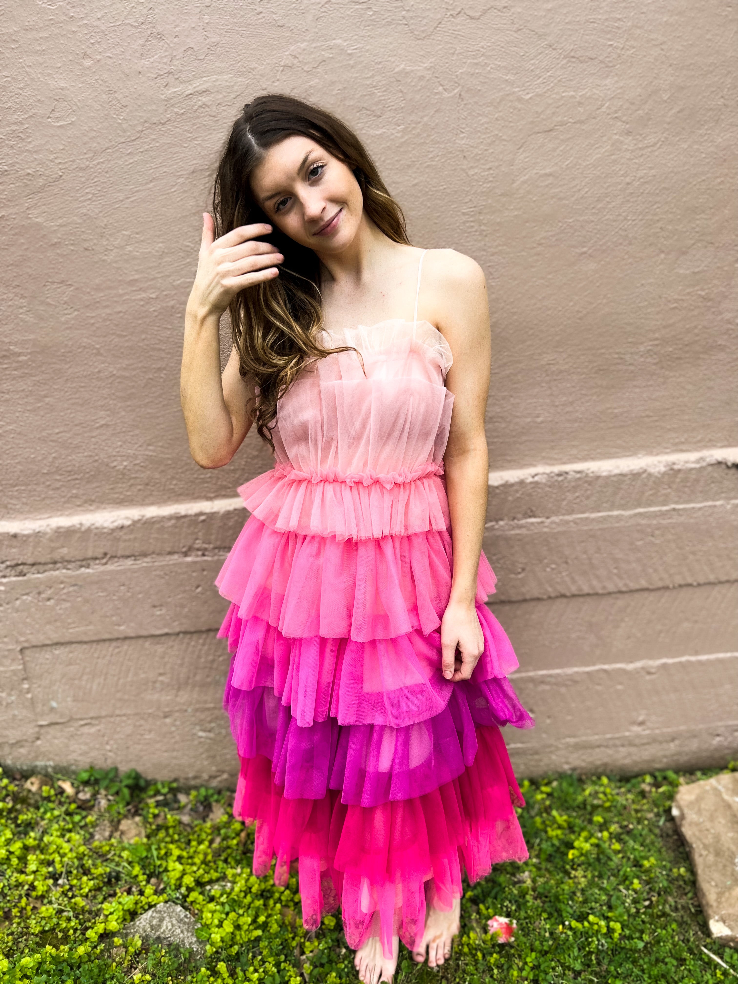 pink ombre dress
